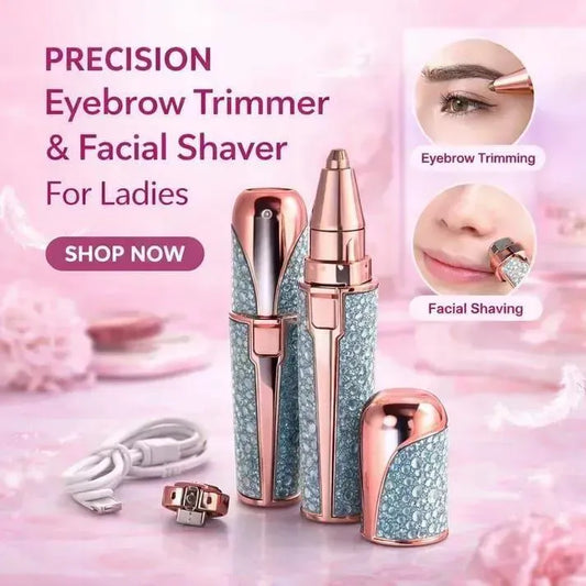2-in-1 Rechargeable Eyebrow & Body Trimmer – Painless Precision Grooming Tool for Women