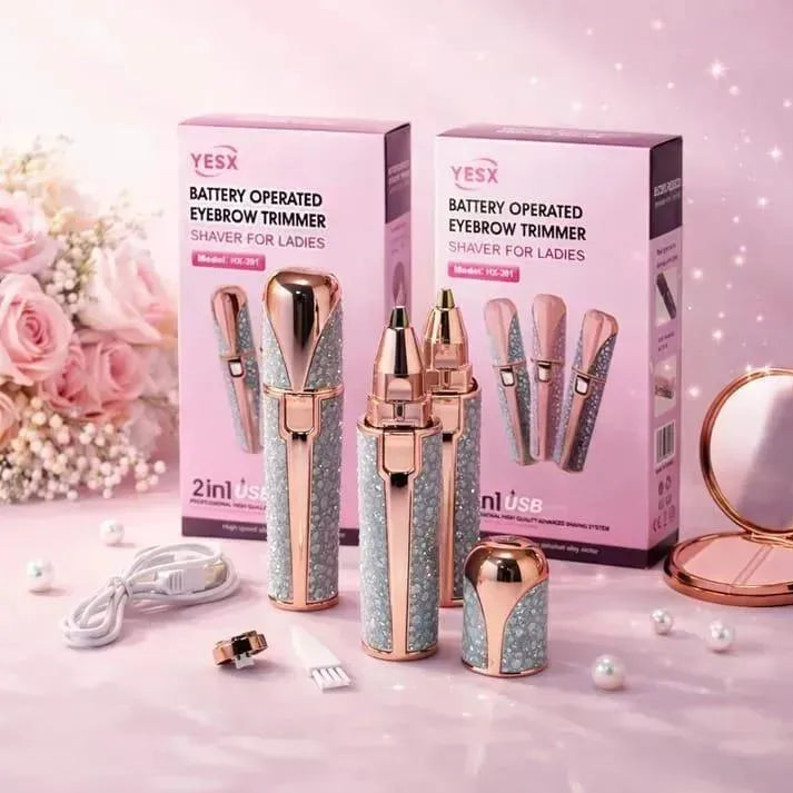 2-in-1 Rechargeable Eyebrow & Body Trimmer – Painless Precision Grooming Tool for Women